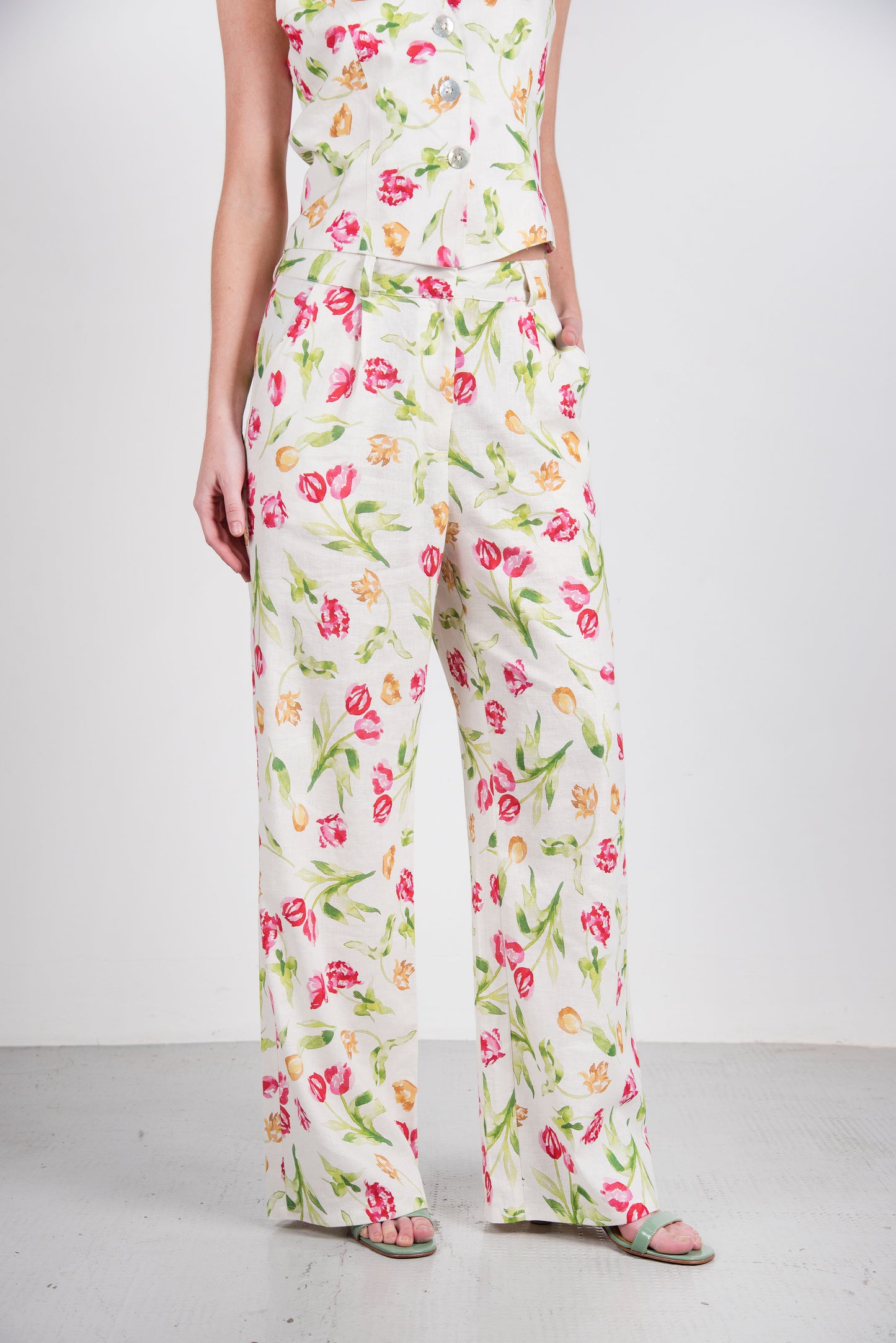 Manu Linen Pant - Floral Mix